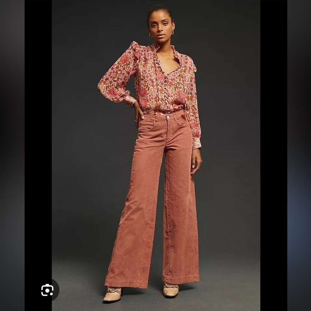 Anthropologie Pilcro Low Rise Wide Leg Corduroy Pants